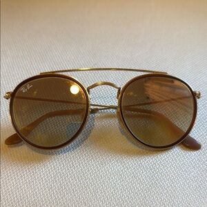 Ray-Ban Gold and Brown Sunglasses